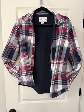 POCKETS! Women’s Orvis Plaid Shirt Jacket - Navy, Red, Teal, White
